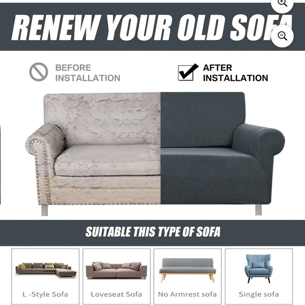 Elegant Gray Sofa Cover
